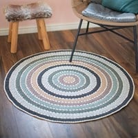 Round Rug Skye Crochet Kit 2 Natural Dots