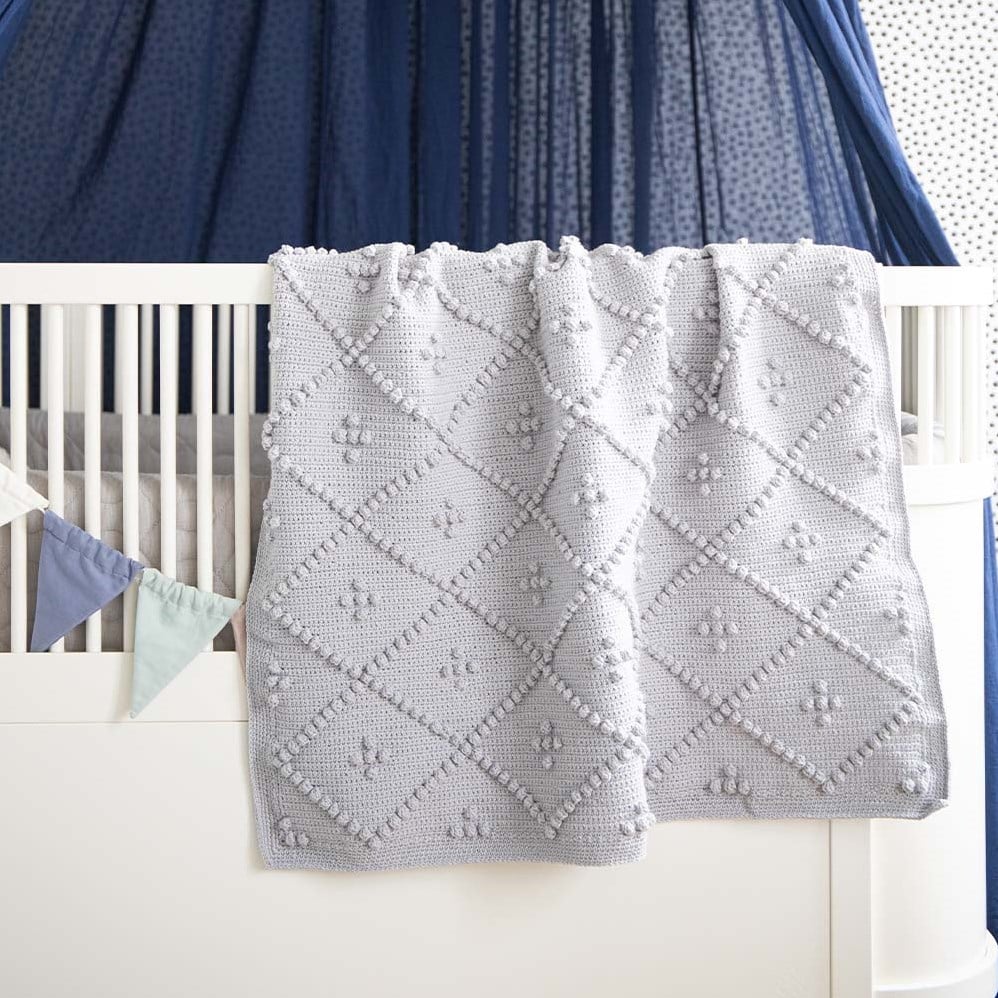 Popcorn baby sales blanket crochet pattern