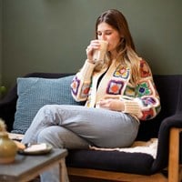 Granny Square Cardigan a la Chloë Crochet Kit 2 Cream M/L