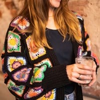 Granny Square Cardigan a la Chloë Crochet Kit 1 Black M/L-2