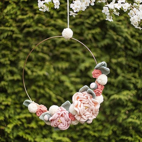 Crochet Pattern Spring Flower Wreath