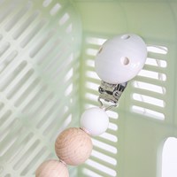 Wooden Pacifier Clip White-3
