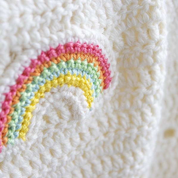 Pastel rainbow baby blanket crochet pattern online