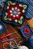 Indigo & Crimson Dreams Blanket Yarn & Crochet Kit-3