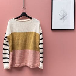 Knitting Pattern Yarn and Colors Striped Jumper Color Block