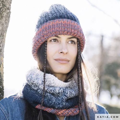 Katia Knit Ensemble 400 Off-white/Dark blue/Orange/Blue-3