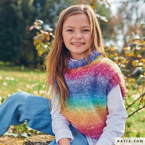 Katia Funny Azteca Children's pelerine knitting pattern