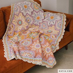 Katia CAL Stars in Bloom Kit - Crochet Flower Blanket Ecru S1