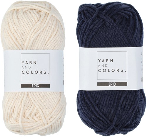Yarn and Colors Striped Jumper Knit Knit 3 S Dark Blue-3