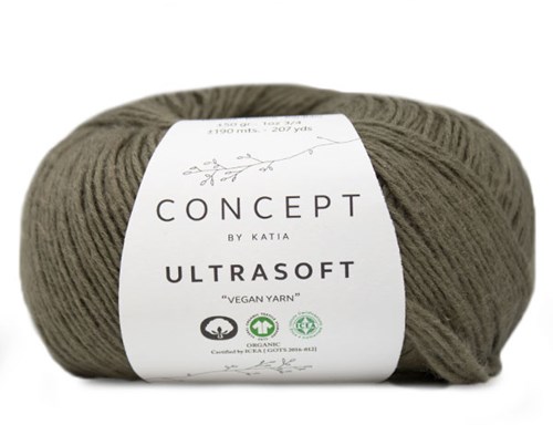 Ultrasoft Garter Sweater Knitting Kit 2 46/48 Khaki