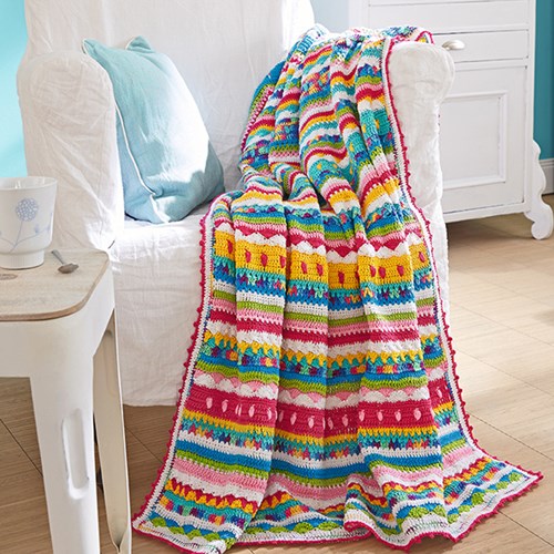 Catania Summerstripes Plaid Crochet Kit