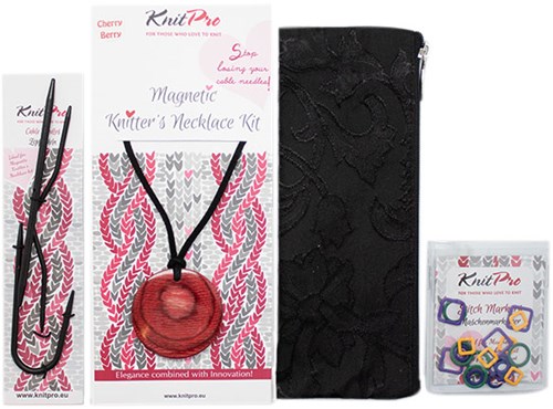 Knitpro Magnetic Necklace Kit Cherry Berry-2