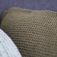Acrylic Ribbon Cushion Knitting Kit 1 Olive green-2