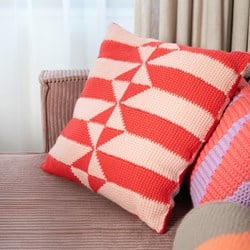 Tunisian Crochet Graphic Pillow Yarn and Crochet Kit