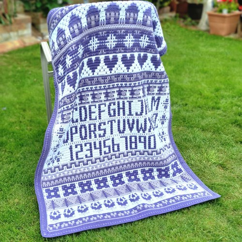 Rosina Plane - Lakenham Sampler Blanket CAL Ultra Violet Yarn Kit-2