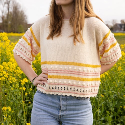Ecopuno Striped Bobble Top Knitting Kit 36/38-3