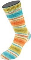 Lana Grossa Landlust Die Sockenwolle 117 Lime green/petrol/ecru/salmon/apricot/turquoise striped-2