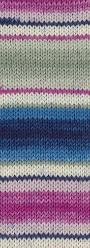 Lana Grossa Landlust Die Sockenwolle 118 Light gray/ecru/fuchsia/blue/jeans/night blue/light pink/lilac striped-3