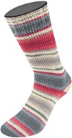 Lana Grossa Landlust Die Sockenwolle 119 Silver/medium/dark gray/orange/tomato red/ecru striped-2