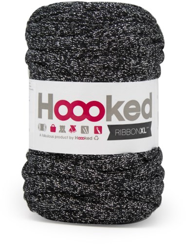 Hoooked RibbonXL Lurex 3 Black Sparkle