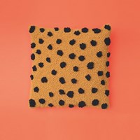 Cheetah Print Cushion Punch Needle Kit 1 Saffron/Black