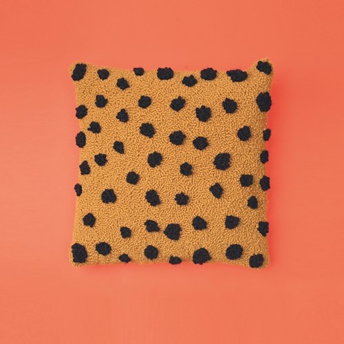 Cheetah Print Cushion Punch Needle Kit 2 Cream/Mustard