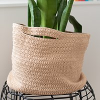 Cotton Tube Basket Crochet Kit 2 Olive green-3