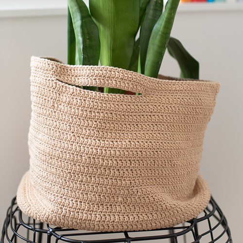 Cotton Tube Basket Crochet Kit 2 Olive green-3