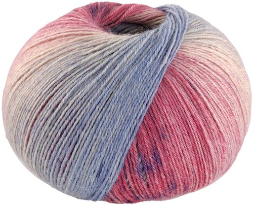 Lana Grossa Meilenweit 100 Alpaca Print 2202 Pink/old pink/blue violet/grey beige/mint/light jeans/pigeon blue