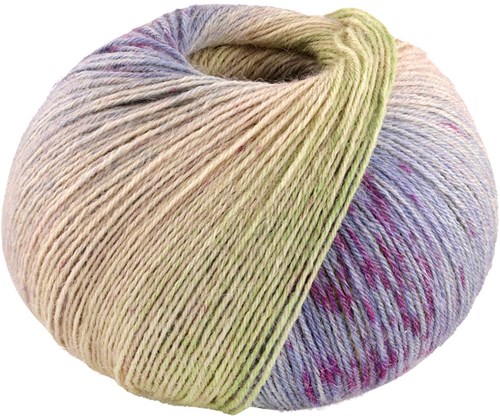 Lana Grossa Meilenweit 100 Alpaca Print 2204 Kiwi/berry/sand beige/grey/pigeon blue/red violet