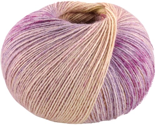 Lana Grossa Meilenweit 100 Alpaca Print 2206 Sand beige/light olive/blackberry/violet blue/blue lilac/red violet