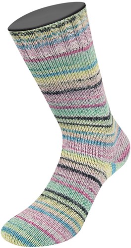 Lana Grossa Meilenweit 100 Cotone Vegano Mango 4451 Lilac/Green/Anthracite/Lemon/Turquoise/Pink/Pink-2