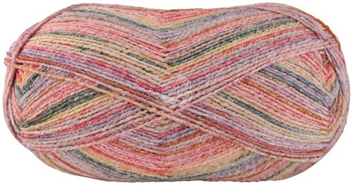 Lana Grossa Meilenweit 100 Cotone Vegano Mango 4453 Raspberry/vanilla/moss green/pale purple/nature/caramel/pink