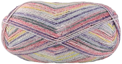 Lana Grossa Meilenweit 100 Cotone Vegano Mango 4454 Silver grey/light yellow/purple/pink/clove/moss green/light blue