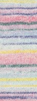 Lana Grossa Meilenweit 100 Cotone Vegano Mango 4454 Silver grey/light yellow/purple/pink/clove/moss green/light blue-3