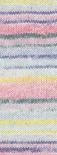 Lana Grossa Meilenweit 100 Cotone Vegano Mango 4454 Silver grey/light yellow/purple/pink/clove/moss green/light blue-3