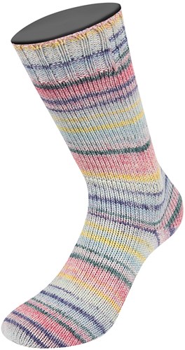 Lana Grossa Meilenweit 100 Cotone Vegano Mango 4454 Silver grey/light yellow/purple/pink/clove/moss green/light blue-2