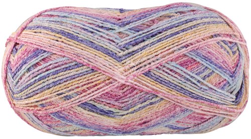 Lana Grossa Meilenweit 100 Cotone Vegano Mango 4457 Light red/nature/fuchsia/yellow/pale green/light blue/blue