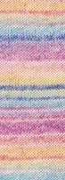 Lana Grossa Meilenweit 100 Cotone Vegano Mango 4457 Light red/nature/fuchsia/yellow/pale green/light blue/blue-3