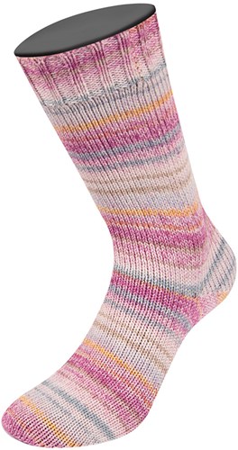 Lana Grossa Meilenweit 100 Cotone Vegano Mango 4458 Pink/saffron yellow/fuchsia/salmon/beige/green-grey/powder pink-2