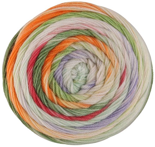 Lana Grossa Meilenweit 100 Dusk 6210 Orange/yellow/yellow green/purple/mint turquoise/pink/Cream