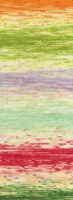 Lana Grossa Meilenweit 100 Dusk 6210 Orange/yellow/yellow green/purple/mint turquoise/pink/Cream-3