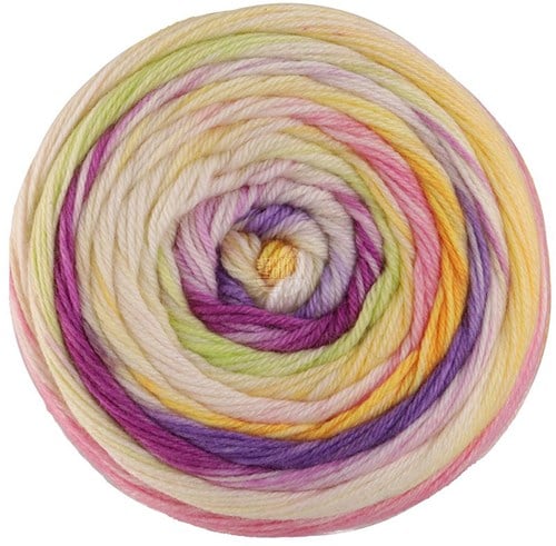 Lana Grossa Meilenweit 100 Dusk 6212 Blue/red purple/Cream/lime/yellow/lilac/pink