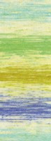 Lana Grossa Meilenweit 100 Dusk 6213 Purple blue/Cream/turquoise/lime/corn green/light olive green-3