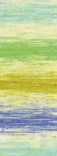 Lana Grossa Meilenweit 100 Dusk 6213 Purple blue/Cream/turquoise/lime/corn green/light olive green-3