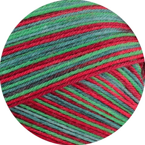 Lana Grossa Meilenweit 100 Merino Christmas 6790 Light red/red/green/light green-2