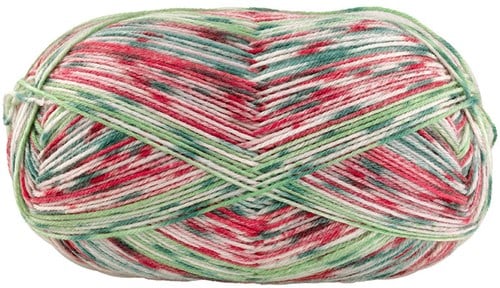 Lana Grossa Meilenweit 100 Merino Christmas 6793 Light red/orange/white/light/dark green