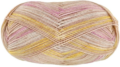 Lana Grossa Meilenweit 100 Merino Extrafine Luna 4111 Beige/Camel/Pink/Yellow