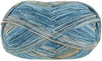 Lana Grossa Meilenweit 100 Merino Extrafine Luna 4113 Petrol/Gray Blue/Light Orange/Beige/Light Blue