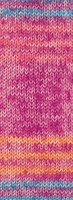 Lana Grossa Meilenweit 100 Merino Extrafine Luna 4115 Pink/Rose/Orange/Turquoise Blue/Raspberry-3